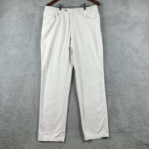 Isaia Other - Isaia Napoli Mens Pants 34x31 White Straight Luxury Cream Chinos Designer